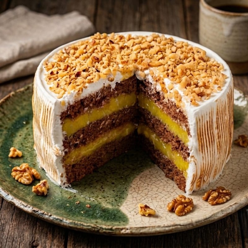 Bolo de Nozes com Baba de Moça