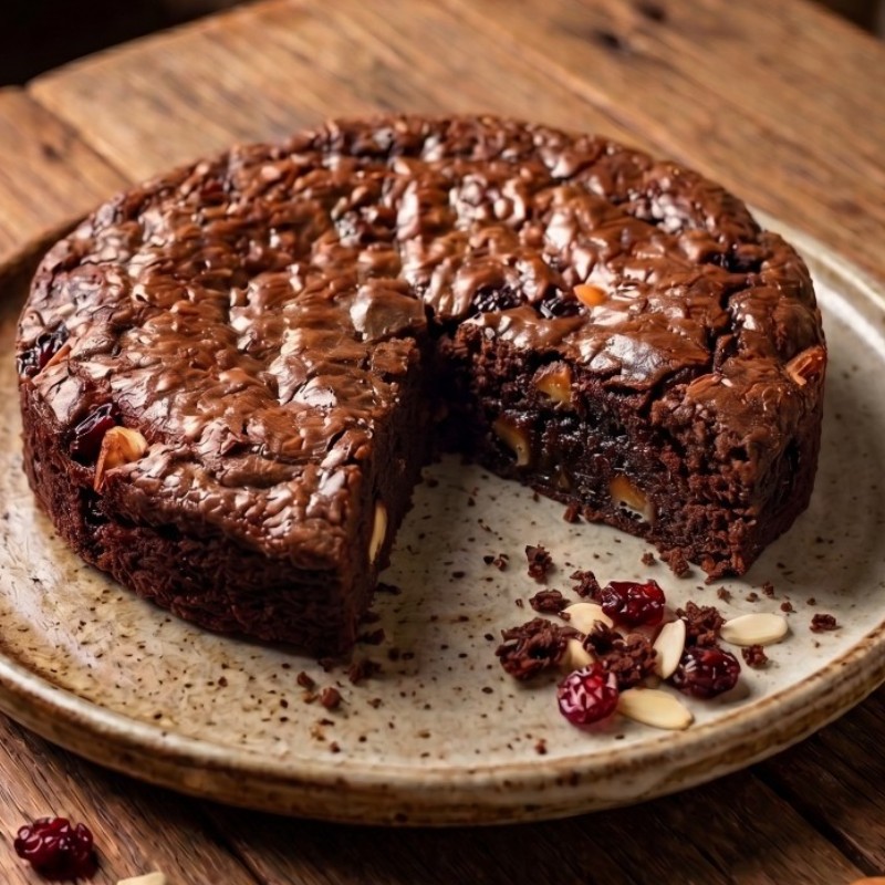 Brownie com Cranberry e Amêndoas