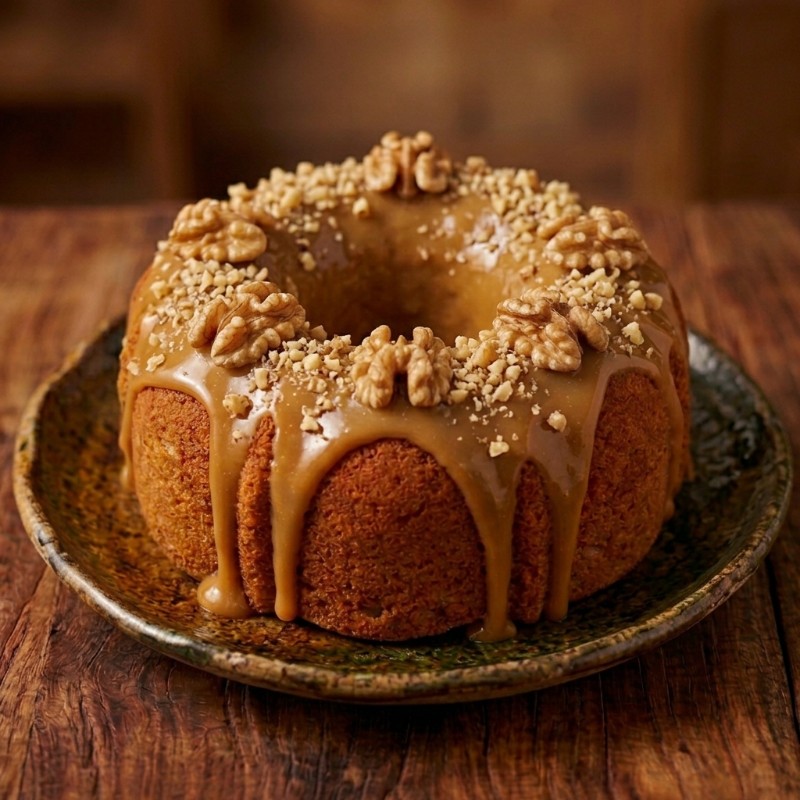Bolo de Nozes com Doce de Leite